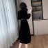 2024 Autumn New Customized Velvet Fashion Long Sleeve Light Luxury Dress 9611