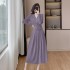 Angora fleece dress 2024 new slim fit, belly covering, lace two-piece set 9665