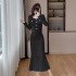 2024 Xiaoxiangfeng autumn high-end temperament lace two-piece dress set 9682