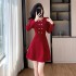 French style small fragrant style dress, small stature, high-end and exquisite, super beautiful waist cinching skirt 801