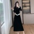 Small dress, socialite high-end set, small velvet top, half skirt two-piece set, 9621