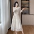 Fashion Embroidered Set Skirt for socialites Light Luxury Water soluble Lace Half length Skirt Two piece Set 9518