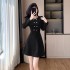 French style small fragrant style dress, small stature, high-end and exquisite, super beautiful waist cinching skirt 801