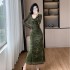 Plush long sleeved outer dress with fashionable temperament two-piece set skirt 9517