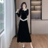 Small dress, socialite high-end set, small velvet top, half skirt two-piece set, 9621