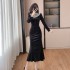 High end Queen Style Exquisite Dress, Palace Style Heavy Industry Diamond studded Evening Dress 9697