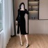 Autumn new gold velvet fashionable professional slit improved cheongsam dress 9310