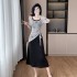 New Chinese style camisole dress women's drawstring top skirt two-piece set 9530