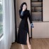 New Chinese style improved cheongsam dress with a sense of luxury and retro temperament, split dress dress 9613