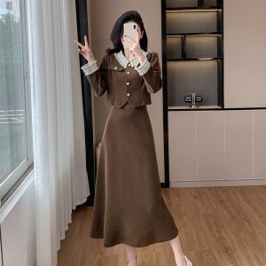 Xiaoxiangfeng set female explosive fashion high-end corduroy set skirt two-piece set 5306