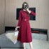 French long sleeved dress for women in the autumn of 2024, exuding a sense of luxury, socialite temperament, and petite two piece dress set 5887