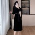 2024 Autumn New Customized Velvet Fashion Long Sleeve Light Luxury Dress 9611