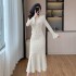 Xiaoxiangfeng slimming two-piece dress set, fashionable and elegant temperament set dress 9669