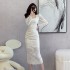 Lace dress 2024 new dress, high-end, light luxury, niche, long style, stunning interior dress 5927