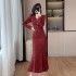 2024 Winter New Style Small Fragrant Lace Fish Tail Dress Set Two Piece Set 9671