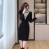 New Fashionable Heavy Industry Diamond Set Dress with Female Elasticity and Slimming, Women's Flavor Wrapping Hip Dress 5980