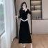 Small dress, socialite high-end set, small velvet top, half skirt two-piece set, 9621