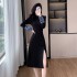 New Chinese style improved cheongsam dress with a sense of luxury and retro temperament, split dress dress 9613