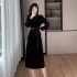 2024 Autumn New Customized Velvet Fashion Long Sleeve Light Luxury Dress 9611