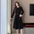 French long sleeved dress for women in the autumn of 2024, exuding a sense of luxury, socialite temperament, and petite two piece dress set 5887