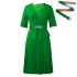 D520 Amazon Foreign Trade Women's Wear 2024 New Fashionable Large Size Temperament Tongle V-neck Folded African Dress