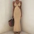 European and American style 2024 summer new long skirt backless skirt sexy ball dress sleeveless suspender dress for women