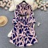 Light luxury temperament lantern long bow tie floral print dress for women, French style waist cinching slimming elegant A-line long skirt