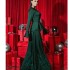 European and American Cross border Women's Skirt 2024 New Fashionable Solid color Long sleeved High temperament Diamond studded Chain jumpsuit Long skirt