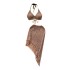 Ins vacation style set, women's design sense, bikini hanging neck vest, versatile tassel skirt, knitted two-piece set