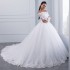 European and American wedding dress 2024 new one shoulder long sleeved bride's wedding waist cinching temperament slimming lace big tail