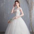 2024 new wedding dress, shoulder to shoulder bride's wedding, Korean version three-dimensional flower slimming wedding dress princess