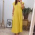 2024 autumn dress new cross-border European and American women's clothing elegant and fashionable round neck sleeveless pleated long dress