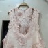 Vietnamese fashionable high-end niche lace patchwork vest dress+lace vest 2-piece set A2 # 8682