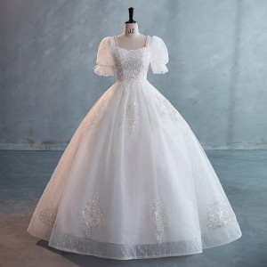 French light wedding dress 2024 new bride main veil palace style small pregnant woman slimming princess big tail wedding dress