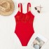 2024 new European and American tassel suspender hollow swimsuit sexy gathering bikini multi-color chain one-piece swimsuit for women