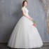 2024 new wedding dress, shoulder to shoulder bride's wedding, Korean version three-dimensional flower slimming wedding dress princess