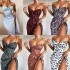 2024 Autumn INS European and American Amazon New Women's Sexy and Fashionable Printed Lace Opening Strap Dress