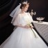 Main Wedding Dress Female 2024 New Style Mother Lace Super Fairy Dreamy Outward Yarn French Fat Spring/Summer Wedding Dress Cover Arm V-neck