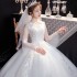 Main wedding dress for spring and summer, Korean style plus size new bride, Sen style one shoulder long sleeved trumpet sleeve, dreamy and simple 2024 female