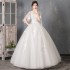 Main Wedding Dress 2024 New Bridal Long Sleeve Spring High Waist Tail Young Look Thin and Tall Wedding Dress One Piece Hair Replacement