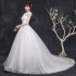 Wedding Dress 2024 New Flower One Shoulder Korean Style Qi Di Pregnant Women Look Thin, Big Tail Lace Strap, Large Size