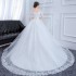 2024 new high-end lace ribbon mid sleeve one shoulder plus plus plus size wedding dress with white knot and fat body, plus a large tail