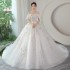 One shoulder main wedding dress, bride 2024 new style, female long tail, French heavy industry palace style, arm covering, plus size