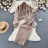 Autumn and winter small fragrance style socialite knitted suit women's short sweater shawl jacket+suspender dress two-piece set