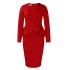 D444 independent station foreign trade plus size women's clothing autumn and winter new item long sleeved OL elegant temperament ruffled African dress