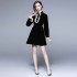 Small black dress, small stature, sweet style, autumn outfit, 2024 new women's clothing, Hepburn style black velvet dress