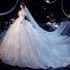 Temperament Master Wedding Dress Forest Collection 2024 New Style Small Bride Big Tail Super Fairy Starry Sky One Shoulder Dreamy Floor