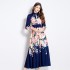 Original in stock | 2024 vintage palace style long dress with temperament V-neck and waist cinching slimming dress for women