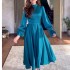 2023 Spring Amazon High Waist Women's Dress with Elegant Elegance and Lotus Leaf Edge Sleeve Long Dress in Stock