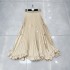 Minimalist satin hanging soft and premium pleated skirt with rolled edge length and sequined skirt A3 # 8956